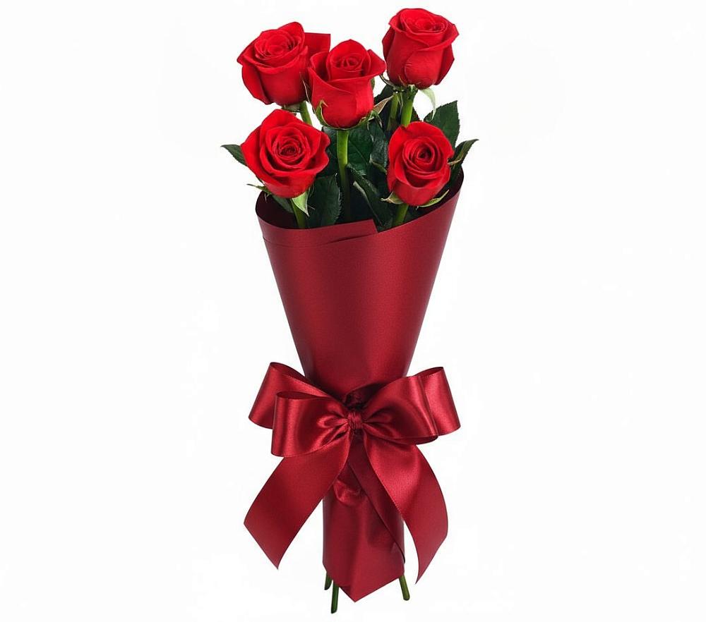 Букет 5 Красных роз Эдлесс Лав в Ерик