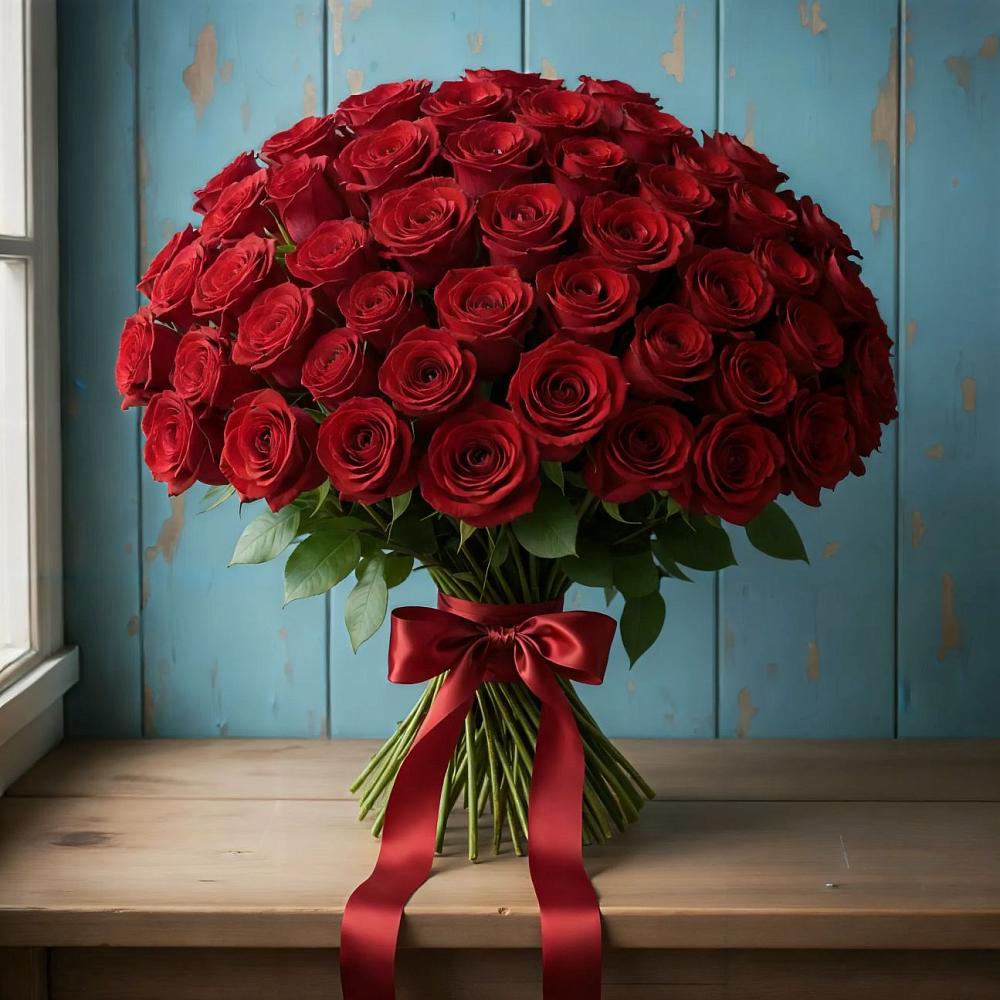 Букет Красные розы Блэк Меджик в Ерик