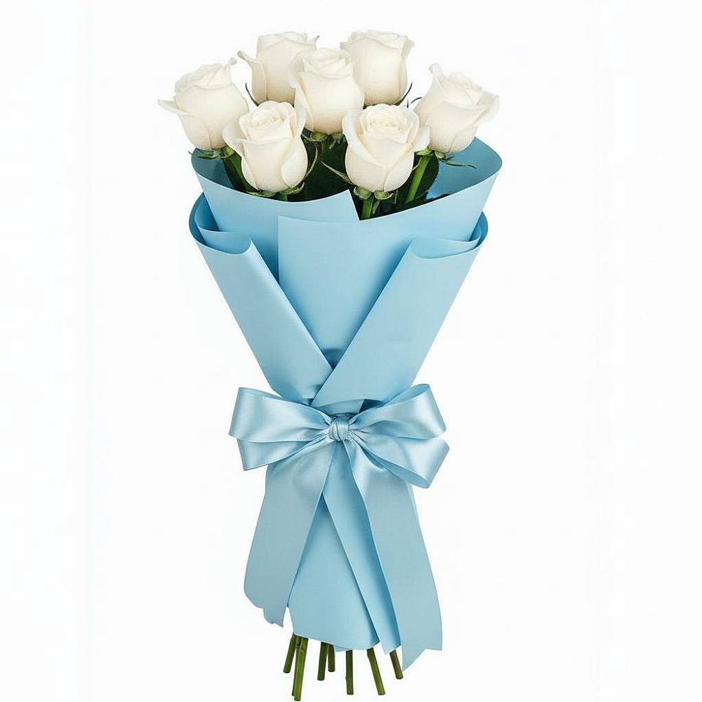 Букет 7 белых роз Проуд в Ерик