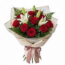 Букет цветов из:  Лилии и Розы в Ерик