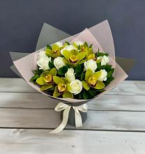 Букет цветов из:  Орхидеи и Розы в Ерик