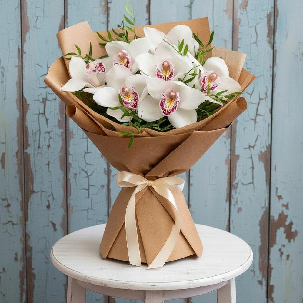 Букет цветов из: Орхидеи и Розы в Ерик