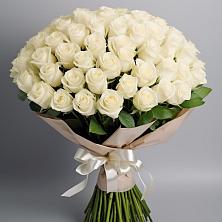 Букет 101 беля роза Белоснежка в Ерик