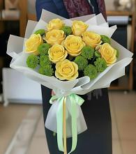 Букет цветов из:  Хризантемы и Розы в Ерик