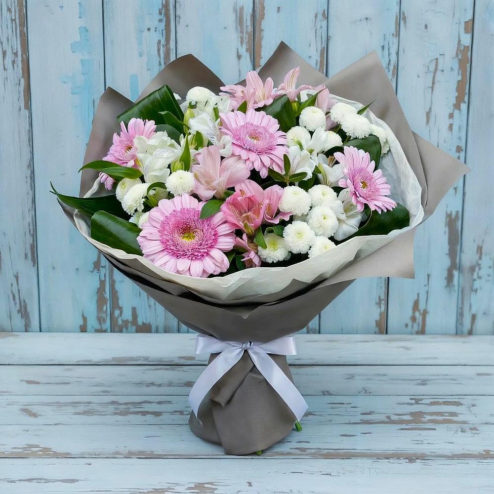 Букет цветов из: Герберы, Альстромерии и Хризантемы в Ерик