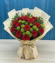 Букет цветов из:  Розы и Хризантемы в Ерик