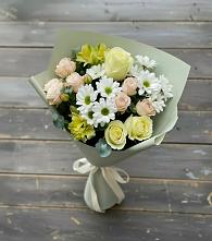 Букет цветов из:  Альстромерии, Розы и Хризантемы в Ерик